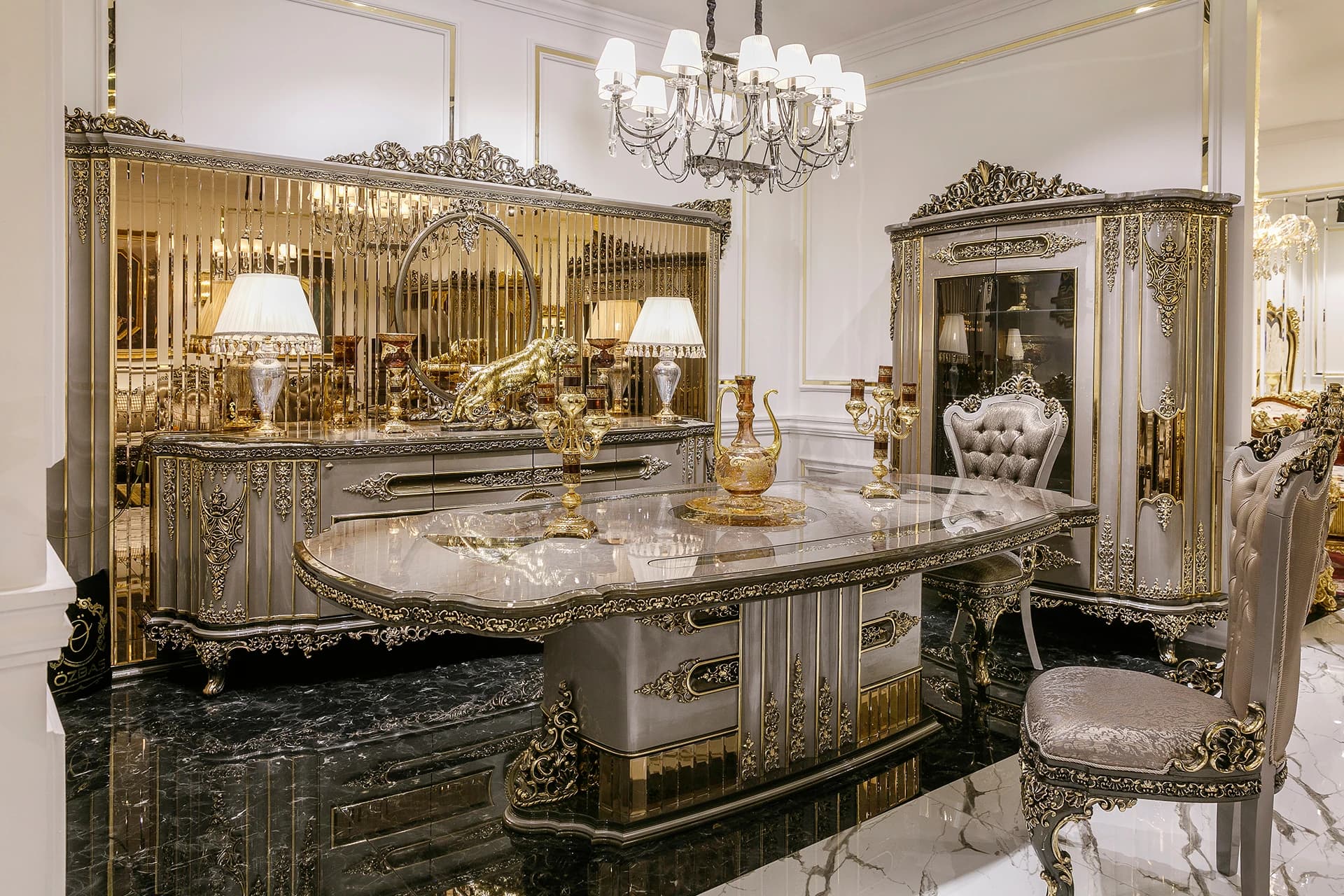 Versace Klasik Yemek Odası Takımı