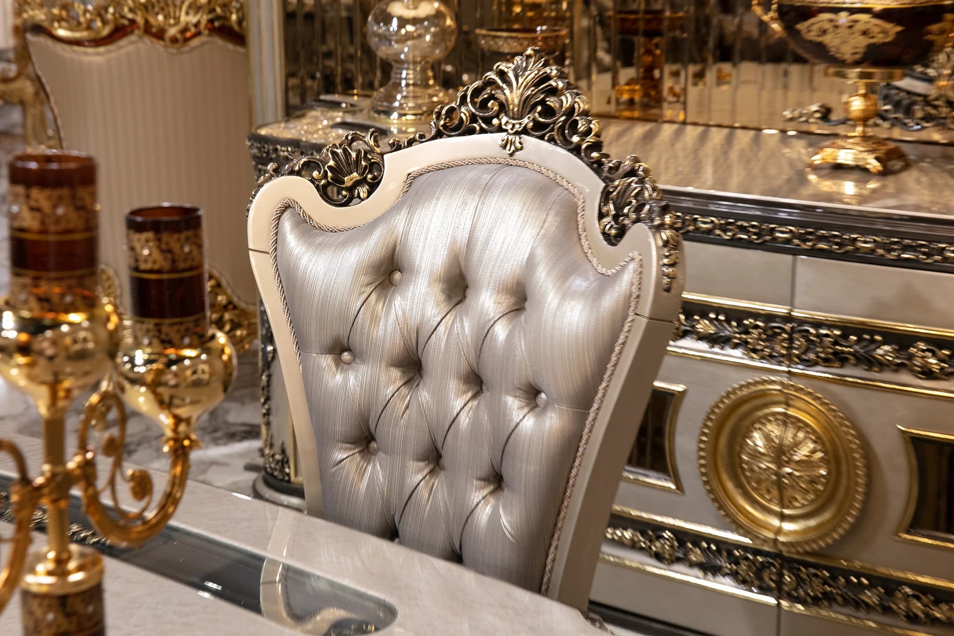 Versace Klasik Yemek Odası Takımı
